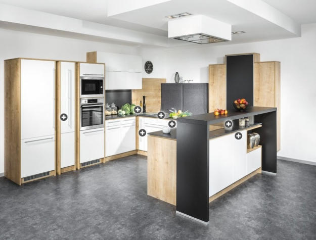 wogibtswas.at - U-Küche mit einer Kochinsel und einer Barlösung € 562