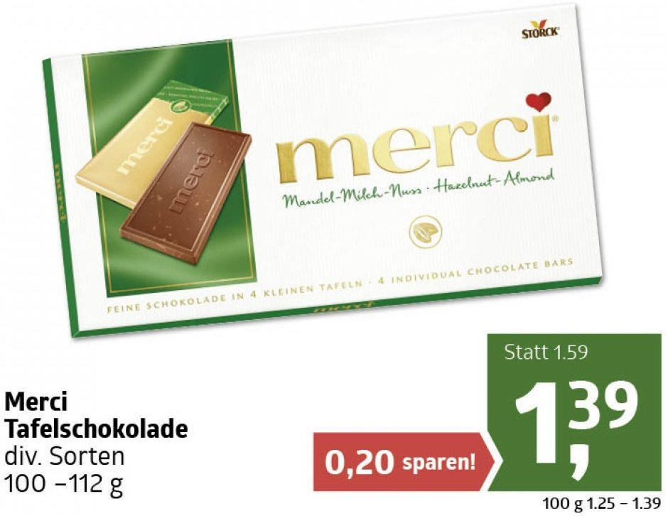 Merci Tafelschokolade Nur 1 39 Statt 1 59 Adeg Angebot