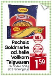 Recheis Goldmarke oder helle Vollkorn Teigwaren