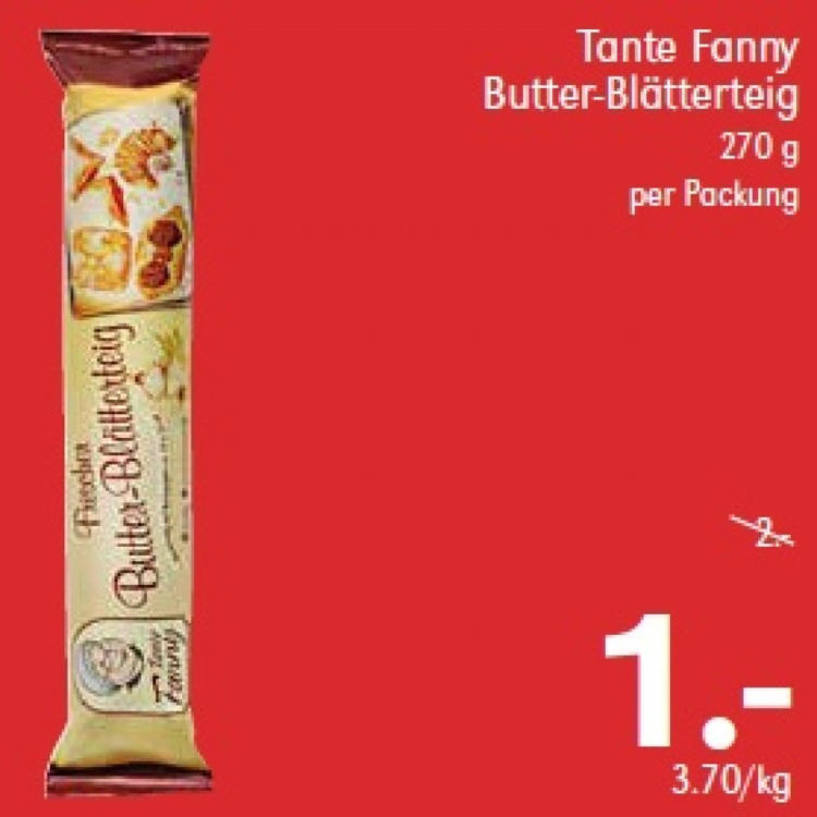Tante Fanny Butter-Blätterteig für nur € 1 statt € 2 ️ Online von ...