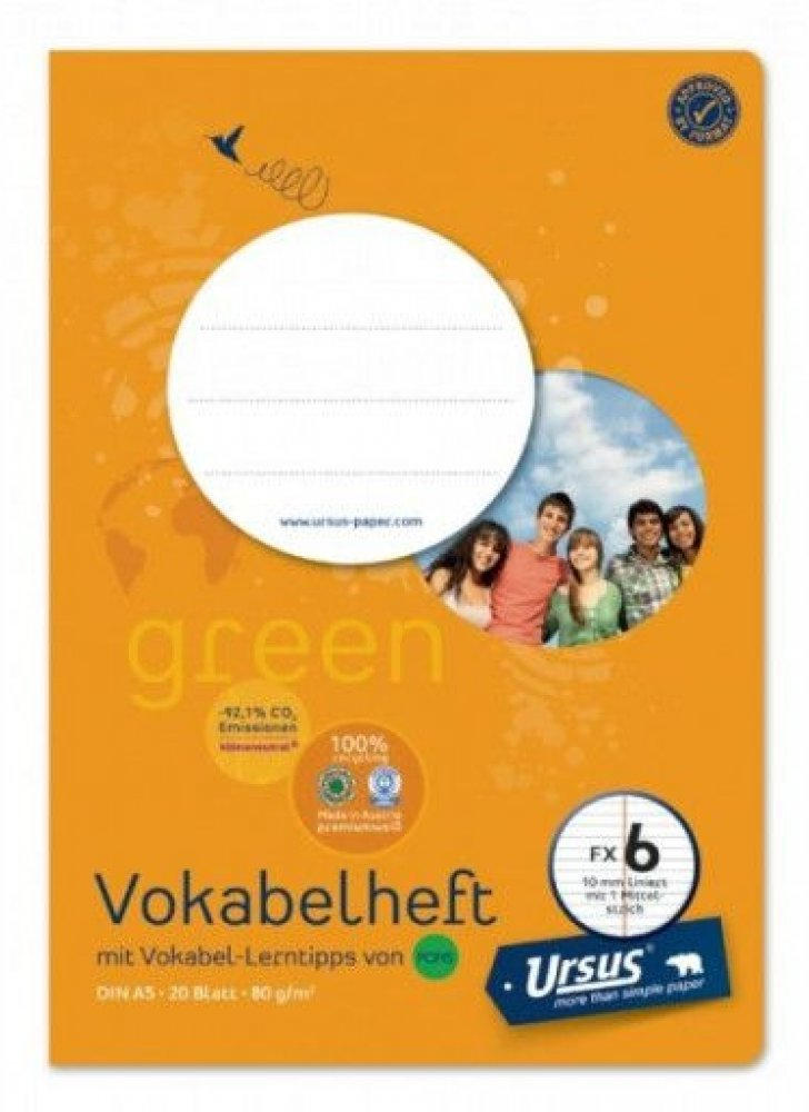 FormatX Vokabelheft FX6, A5, 20 Blatt, 10mm liniert mit Mittelstrich