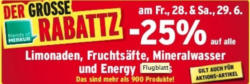 -25% auf Limonaden, Fruchtsäfte, Mineralwasser und Energy Drinks