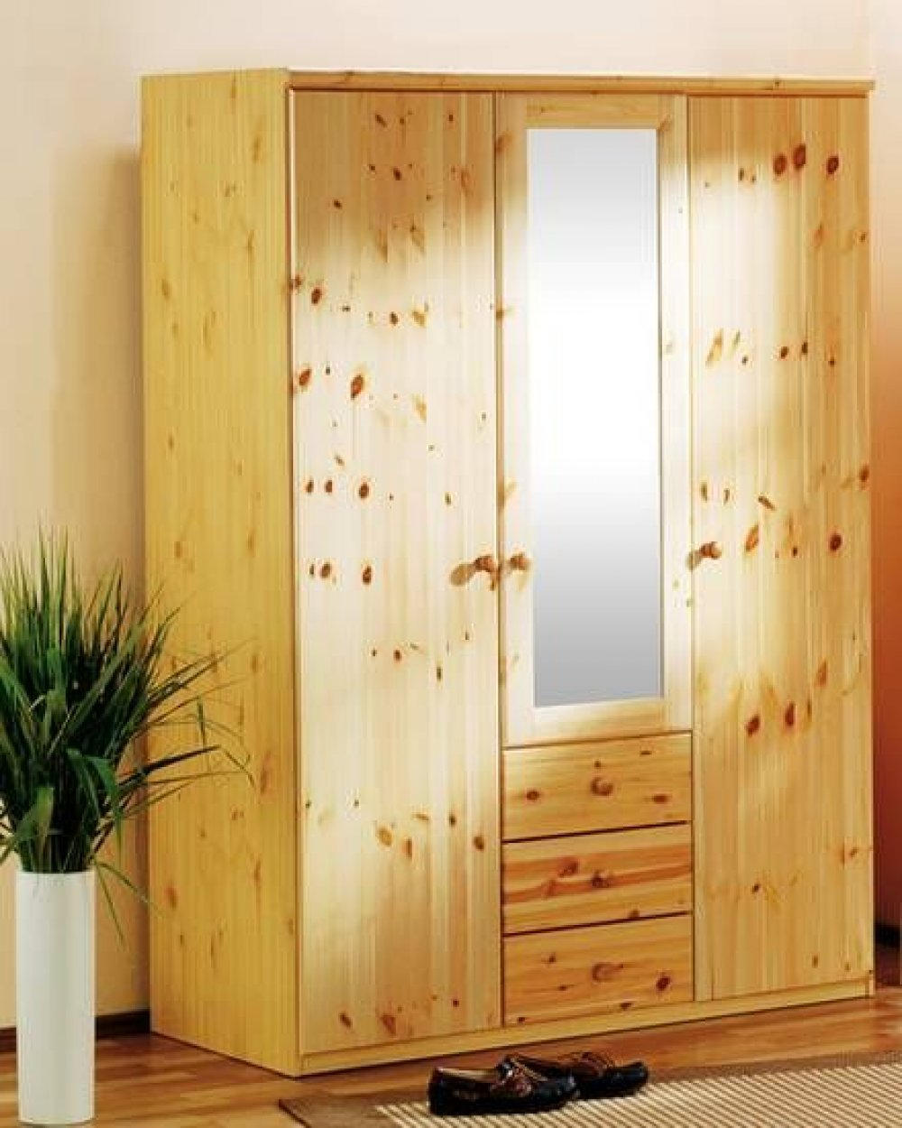 Kleiderschrank Axel 3 Turig Natur Lackiert Nur 329 95 Danisches Bettenlager Angebot Wogibtswas At