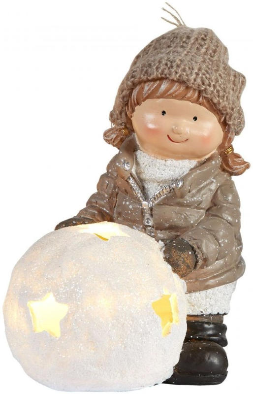 Winter-Figur Mädchen (LED, 18,5x16,5x11)
