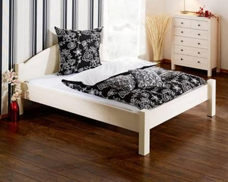 Bett Jakob (140 x 200 cm, Kiefer, weiß lackiert) für nur € 209,95 statt