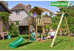 Spielturm Jungle Cottage inkl. Schaukel und Rutschstange Kieferfarben