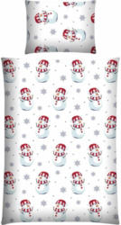 Bettwäsche Snowman Blau, Rot, Weiß