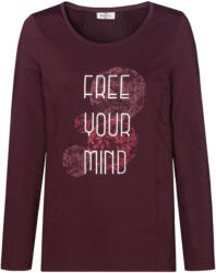 Damen Sport-Langarmshirt mit Message-Print