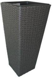 Pflanzgefäß Polyrattan anthrazit 60 cm