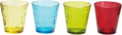 Trinkglas gelb, grün, klar, rot, türkis
