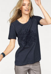 Corley Rundhalsshirt, Used-Look »Ton-in-Ton-Applikation«