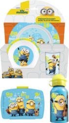 p:os Kindergeschirrset mit Trinkflasche und Brotdose, »Minions Frühstückspaket Premium«