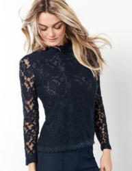 Taifun T-Shirt Langarm Rundhals »Edles Longsleeve aus Spitze«