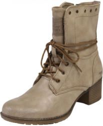 Schnürstiefeletten in Leder-Optik
