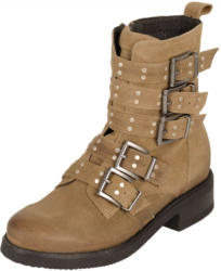 Leder-Stiefelette mit Schnallen