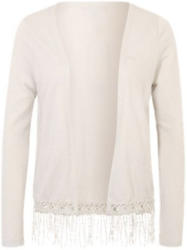 Strickjacke mit Spitzensaum