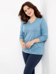 Samoon Pullover Langarm Rundhals »Basic-Pullover mit V-Neck«