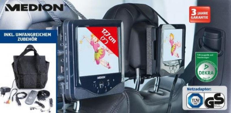 wogibtswas.at - Tragbarer DVD-Player mit zwei 17,7 cm (7'') Displays €