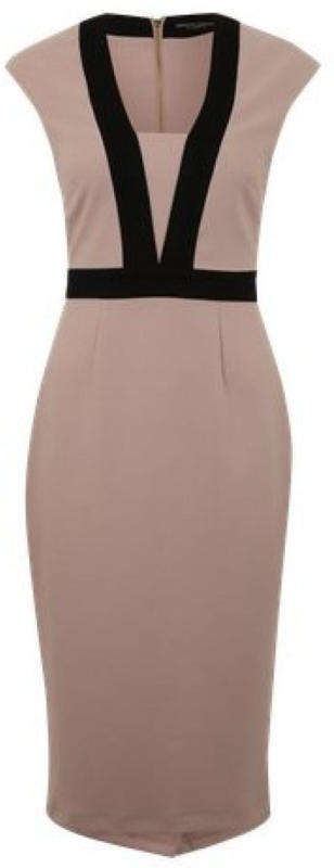 Pencil Dress in Kontrasteinsätzen