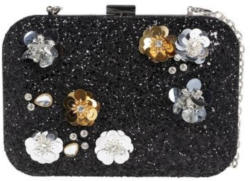 Glänzende Clutch mit Blumen