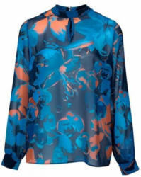 Druckbluse mit Stehkragen