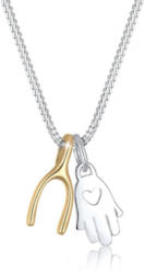 Elli Collierkettchen »Hamsa Hand Wünschelrute Bi-Color 925 Silber«