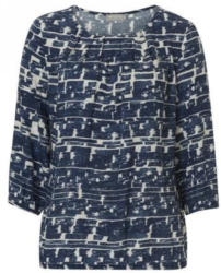 Bluse weiß-blau mit allover Print