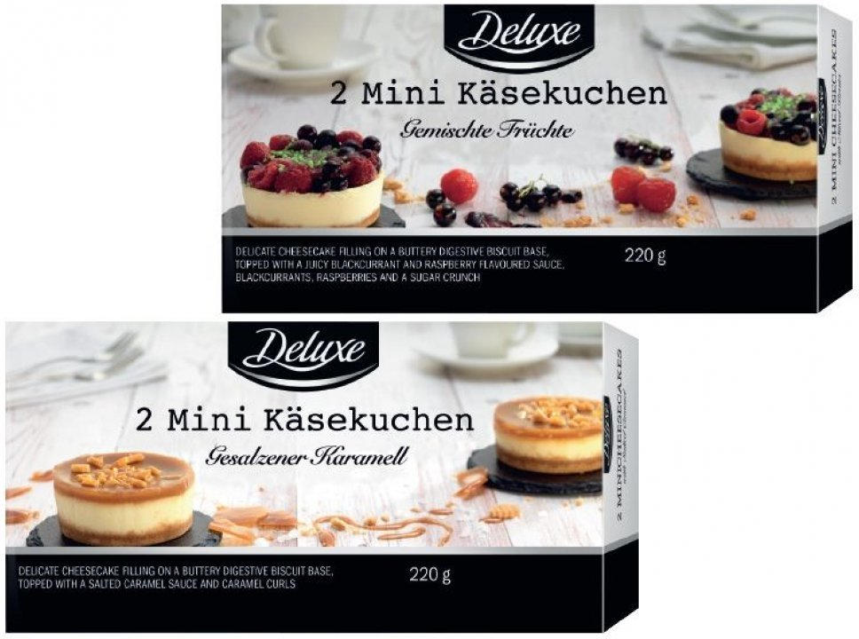 DELUXE 2 Mini Käsekuchen für nur € 2,49 statt € 2,99 ️ Online von Lidl