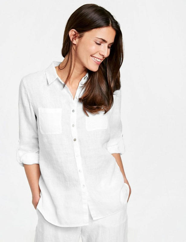 GERRY WEBER Bluse 3/4 Arm »Hemd aus reinem Leinen«