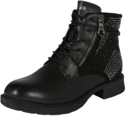 Schnürstiefelette mit Strasssteinbesatz