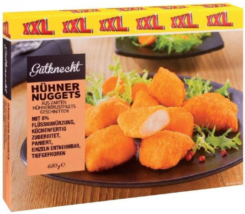 GUTKNECHT Hühner Nuggets 500 g + 150 g gratis nur € 1,99 ...