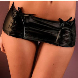 Petite Fleur Gold Panty ouvert in sexy Lederoptik