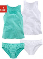 Petite Fleur Set: Tanktops + Slips (4-tlg.), mit süßer Mäusezähnchenkante und Schleife