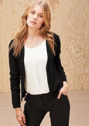 s.Oliver BLACK LABEL Cardigan mit doppelten Rippbündchen