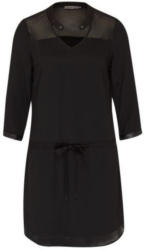 Kleid mit Kunstleder-Details