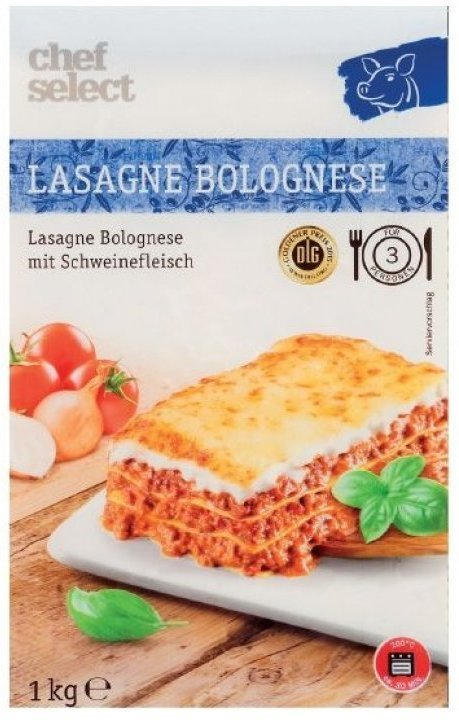 CHEF SELECT Lasagne Bolognese 1000 g für nur € 2,29 statt € 2,99 ✔️ Online  von Lidl Österreich