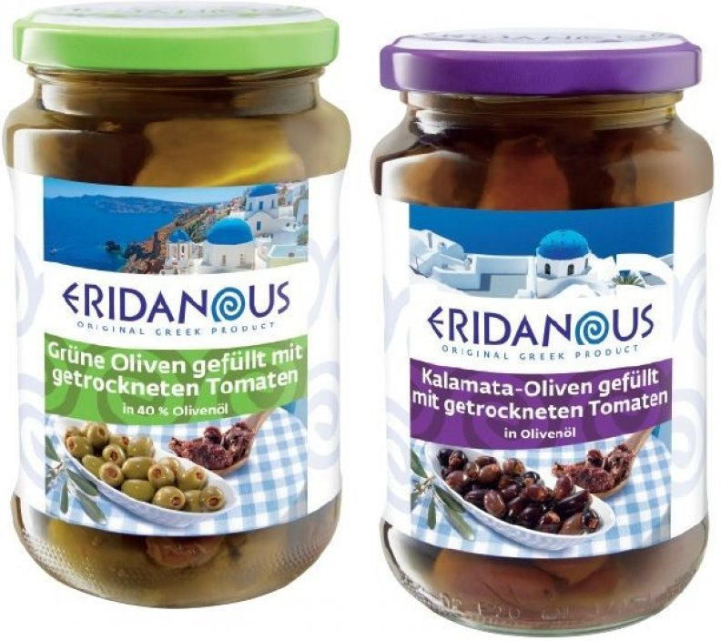 ERIDANOUS Oliven gefüllt mit getrockneten Tomaten