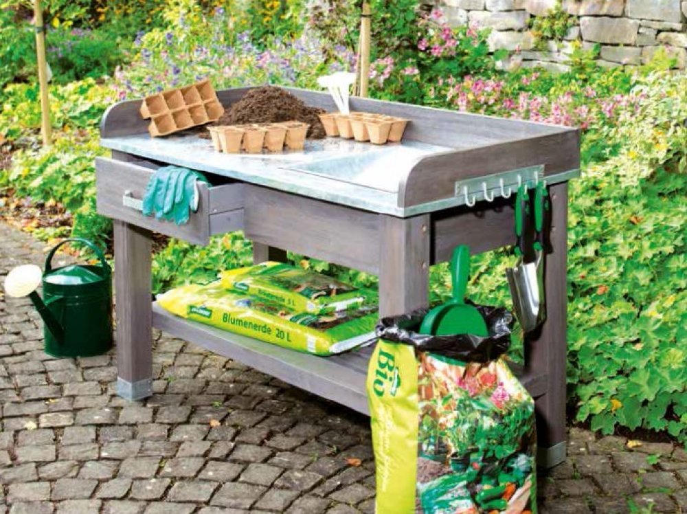 Hochwertiger Holz- Pflanztisch Deluxe nur € 169,95 statt € ...
