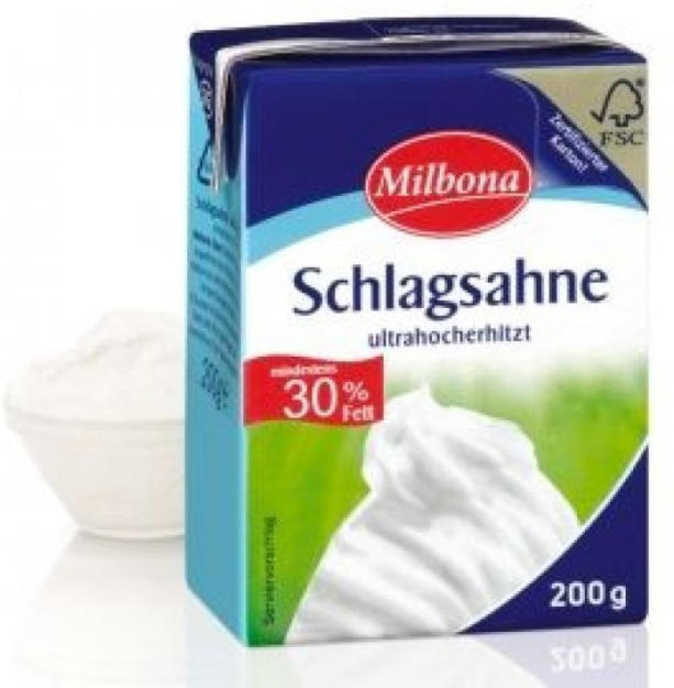 MILBONA Schlagsahne 30 für nur € 0,65 statt € 0,69 ️ Online von Lidl