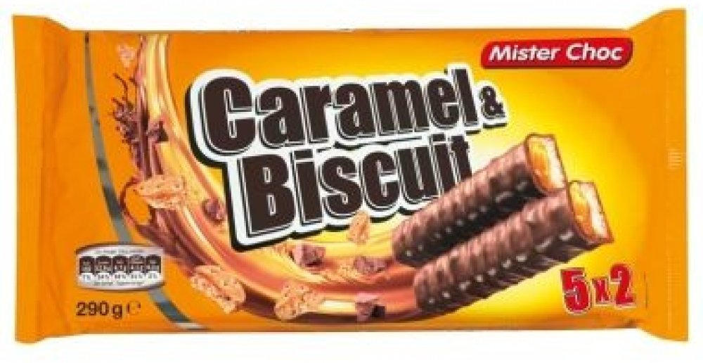 MISTER CHOC Caramel BiscuitRiegel 5er für nur € 1,15 statt € 1,25 ️