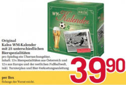 Original Kalea WM-Kalender mit 25 unterschiedlichen Bierspezialitäten