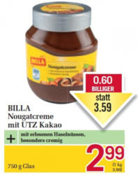 BILLA Nougatcreme mit UTZ Kakao