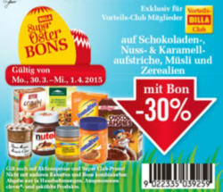 -30% auf Schokoladen-, Nuss- & Karamellaufstriche, Müsli und Cerealien