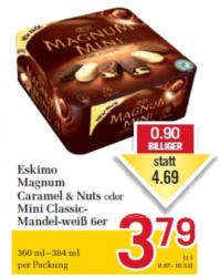 Eskimo Magnum Caramel & Nuts oder Mini Classic- Mandel-weiß 6er
