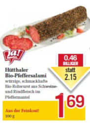 Ja! Natürlich Hütthaler Bio-Pfeffersalami
