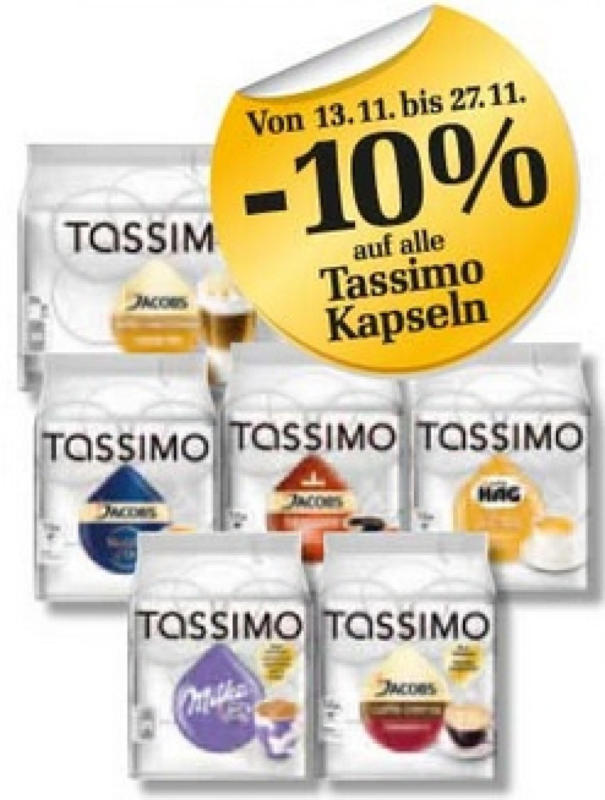 10 auf alle Tassimo Kapseln ️ Online von BILLA wogibtswas.at