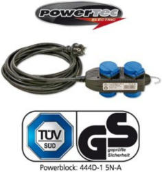 4fach-Powerblock mit Kabel, ca. 5 m