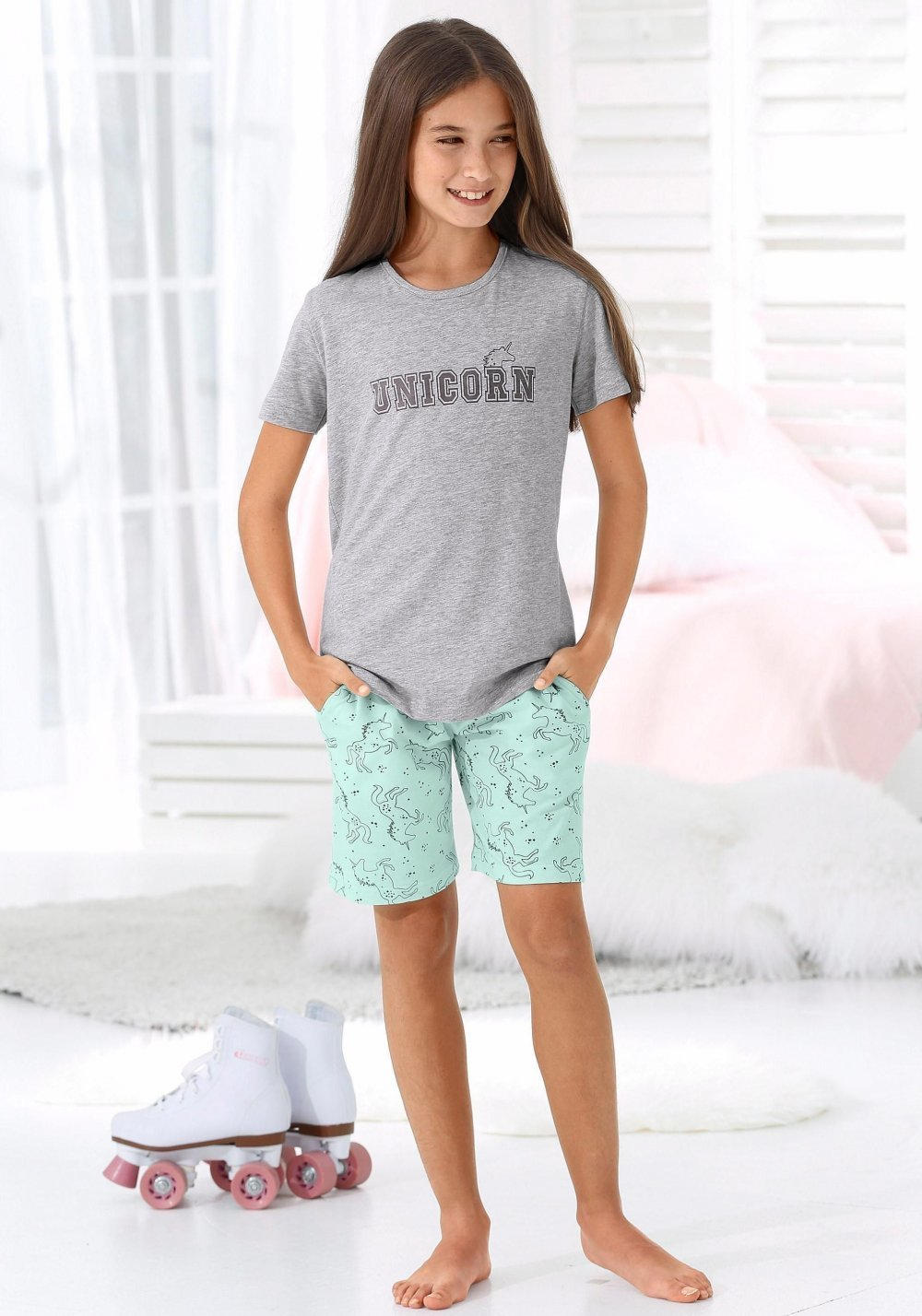 мятная пижама. пижама шорты и топ для девочек. 2m819910 carters. детская пижама с шортами. пижама для девочек 8 лет.