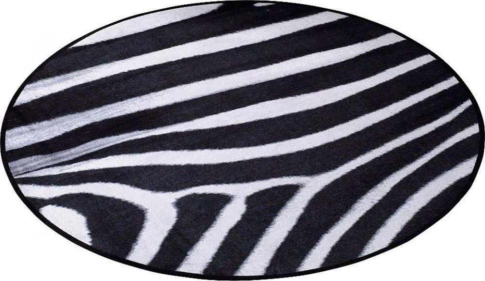 Teppich Zala Living Animal Print Zebra In Fell Optik Rund Nur