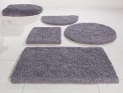 Badematte, Rund, Möve, »Superwuschel«, Microfaser, Höhe 40 mm, rutschhemmender Rücken